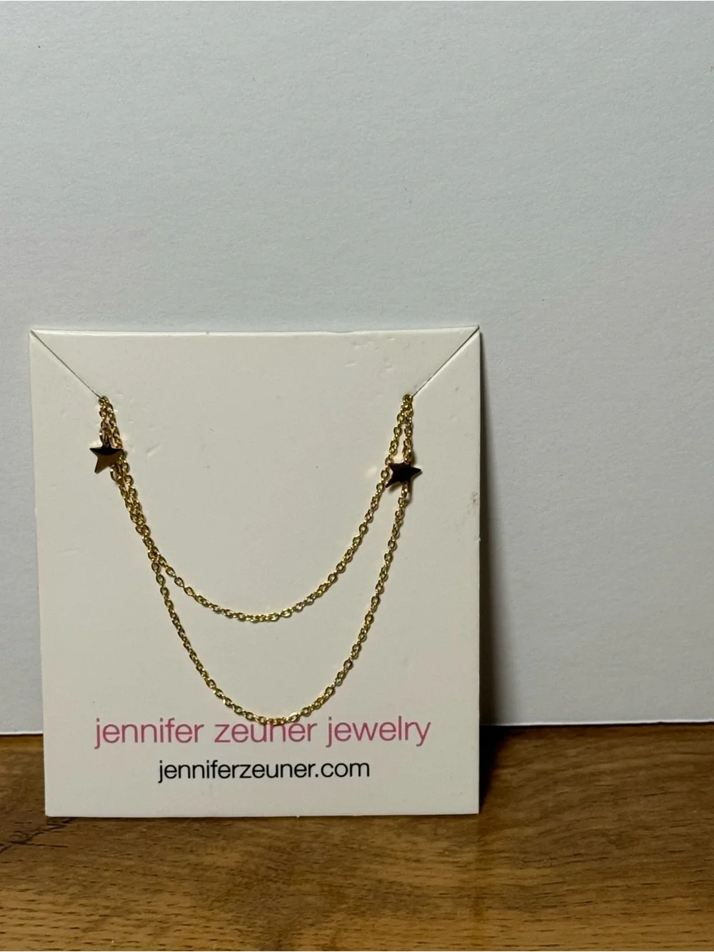 NWT jennifer zeuner Delicate Gold Double-Layer Star Necklace minimalist